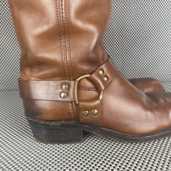 Double H Harness Boots Womens 11.5 Brown Leather Biker Motorcycle Western - Picture 9 of 15